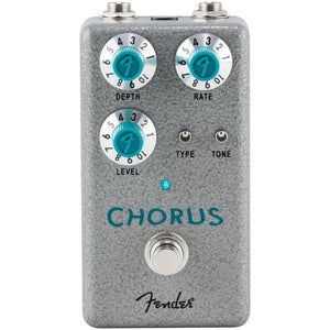 Glassy, shimmering, and bubbly– the Hammertone™ Chorus is a simple and powerful modulation device designed to deliver pristine choral sweeps. Pedal board-friendly top-mounted in & out jacks and true bypass footswitch mean it will integrate seamlessly into your rig.
