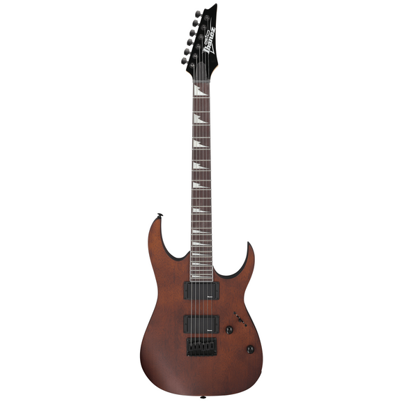 The Ibanez GIO GRG121DX solidbody electric guitar's mahogany body is comfortable and resonant for rockin' all-nighters, while its two humbuckers serve up boatloads of tone. The GRG121DX sports a hardtail bridge that gives you maximum tuning stability, a fast-action maple neck with a flatter-than-Kansas bound purpleheart fingerboard, and 24 jumbo frets for the kind of effortless shredding that put Ibanez on the metal map.
