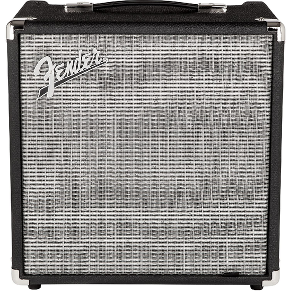 The all-new Fender Rumble Series is a mighty leap forward in the evolution of portable bass amps. With its beefier power amp and larger, ported speaker enclosure, the Rumble 25 pumps greater volume and deeper bass response. In addition to standard volume and EQ controls, the Rumble 25 adds a newly-developed overdrive circuit and switchable Contour control, delivering gritty bite and slap-worthy punch at the mere push of a button.