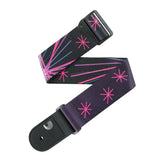 The Outrun Guitar Strap Line, features bright colors and imagery inspired by the retro 1980's outrun aesthetic. Designed for players of all genres, D'Addario woven straps offer designs that will please even the most discerning player. From iconic themes to unique patterns and artwork, these durable straps are sure to accent any guitar and are adjustable from 35" to 59.5" long.