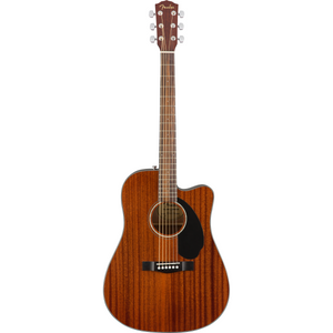 The re-designed Fender CD-60SCE dreadnought is also available with the warm, mellow tone of an all-mahogany body. Don"t let the price tag fool you; this guitar boasts exceptional features for an instrument of its class including a solid mahogany top, rolled fingerboard edges and brand new "Easy-to-Play" neck shape.