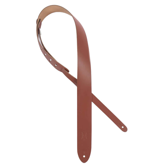 Levy's Classic Series M12 Guitar Strap is durable and comfortable. This 2″ single-ply top grain leather guitar strap is adjustable from 36″ To 52″. Handcrafted in Nova Scotia, Canada.