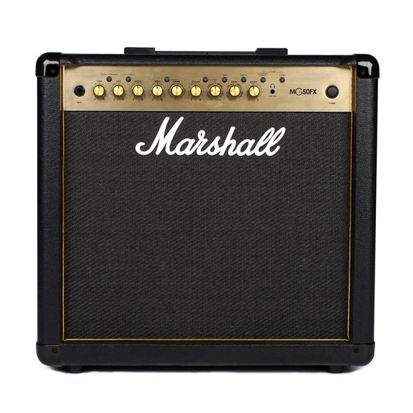 The Marshall MG50GFX 50-Watt Amplifier w/ Effects is loaded with pure Marshall tone. You get your choice of Clean, Crunch, OD1, and OD2 channels that you can shape with a 3-band EQ. You also get integrated reverb, delay, and digital effects.