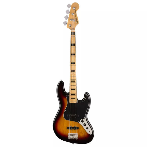 The Squier Classic Vibe 70's Jazz Bass - 3 Colour Sunburst is a nod to the 1970s evolution of the J Bass®, combining the luxurious playability that made it famous with the versatility and massive tone of its dual Fender-Designed alnico single-coil pickups.