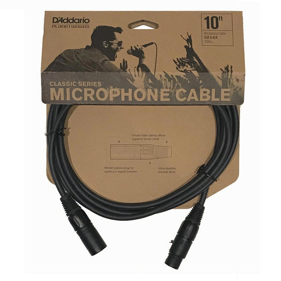 Planet Waves Classic Series Microphone Cable, XLR to XLR - 10'