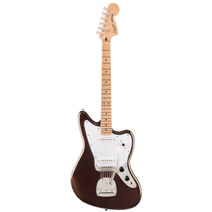 A superb gateway into the time-honored Fender® family, the Squier® Affinity Series® Jaguar® delivers legendary design and quintessential tone for today’s aspiring guitar hero. This model features several player-friendly refinements such as a thin and lightweight body, a slim and comfortable “C”-shaped neck with short 24“ scale length, a vintage-style tremolo and floating bridge for superior tremolo action and sealed die-cast tuning machines with split shafts for smooth, accurate tuning and easy restringing.