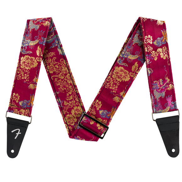 Fender Satin Dragon Guitar Strap - Wine