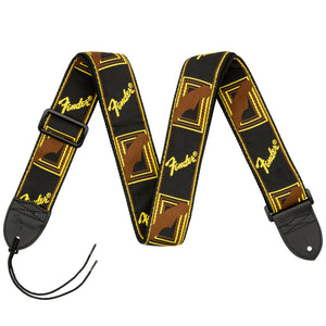Fender Monogrammed Guitar Strap - Black/Yellow/Brown