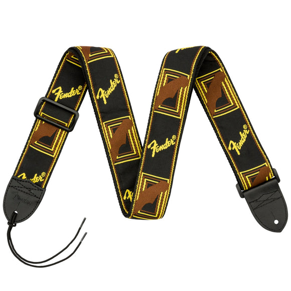Fender Monogrammed Guitar Strap - Black/Yellow/Brown