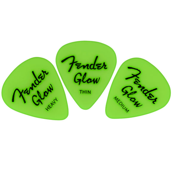 Fender Glow in the Dark Guitar Picks - Assorted 12 Pack