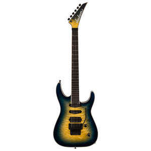 Jackson Pro Plus Series Soloist SLA3Q Electric Guitar - Ebony Fingerboard, Amber Blue Burst
