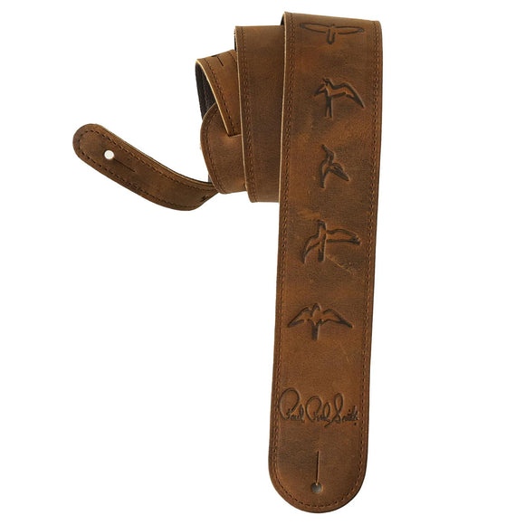 PRS Leather Birds Guitar Strap - Brown