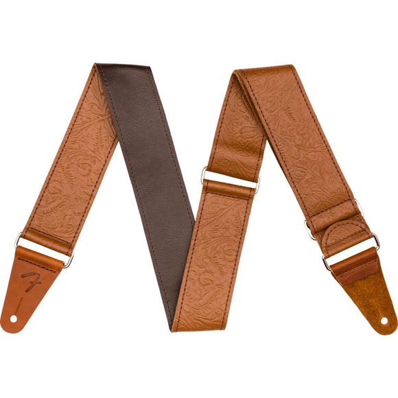 Fender Tooled Leather Strap - Brown