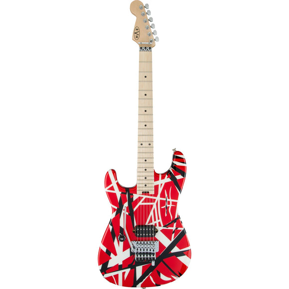 EVH Striped Series Left Handed - Red, Black and White Stripes