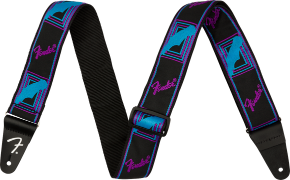 Fender Monogram Strap - Neon Blue/Pink