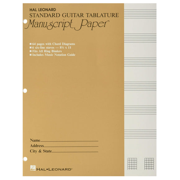 Hal Leonard Guitar Tablature Manuscript Paper