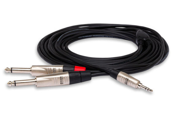 Hosa Stereo Mini to Dual Mono 1/4'' Y Cable - 10ft