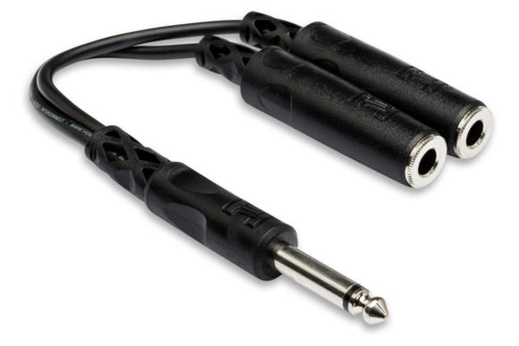 Hosa Y-Cable Mono 1/4'' TS (M) to Dual 1/4'' TSF (F)