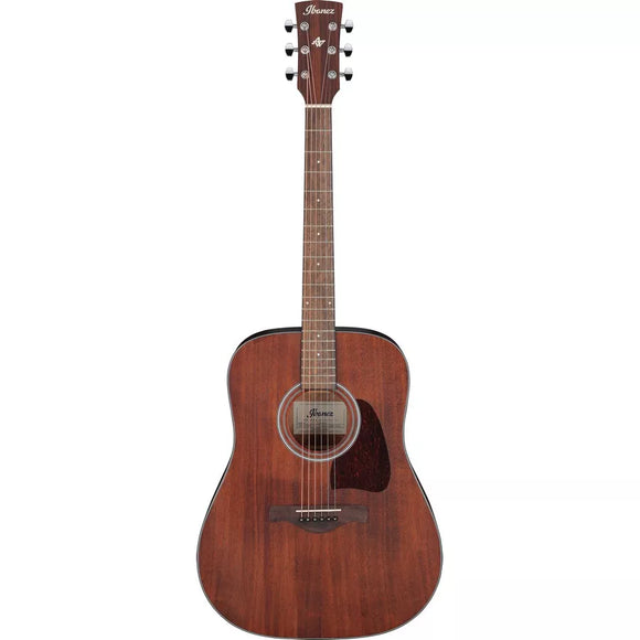The Ibanez Artwood AW54 acoustic guitar is perfect for novice players seeking an excellent sounding instrument at an affordable price. Outfitted with solid Okoume, this dreadnought provides a strong fundamental tone with vibrant overtones.