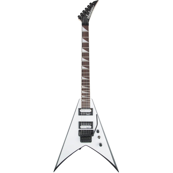 Jackson V型 エレキギター ブラック/ホワイト Jackson JS32 King V Electric Guitar - White w/ Black Bevels