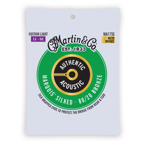 Martin MA175S Marquis® Silked Acoustic Guitar Strings - Custom Light