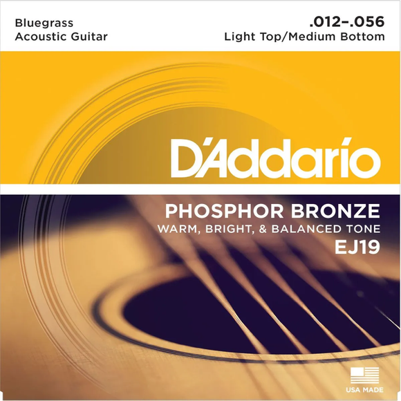 D'addario EJ19 Light Top/Med Bot 12-56 Bluegrass Acoustic Strings