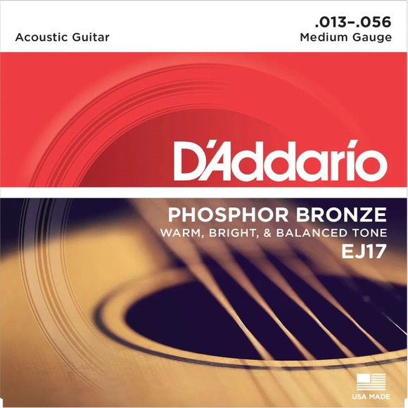 D'Addario EJ17 Medium 13-56 Phosphor Bronze Acoustic Strings