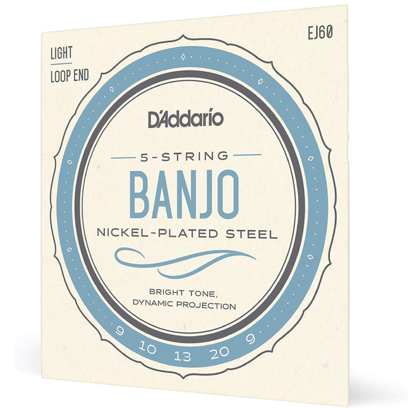 D'addario EJ60 5 String Banjo Strings Light Gauge