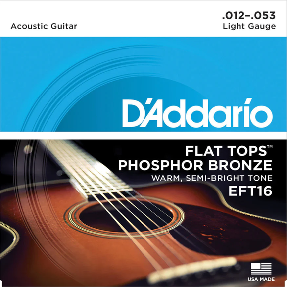D'addario EFT16 Light 12-53 Flat Tops Acoustic Strings