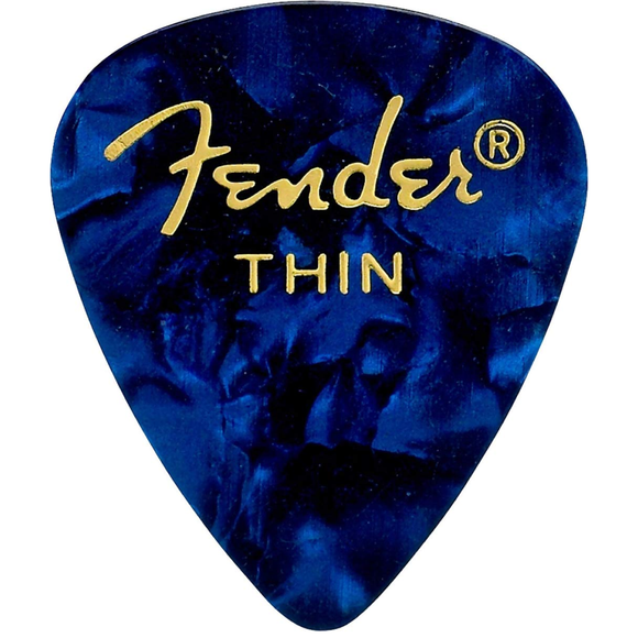 Fender Classic Celluloid Blue Shell Picks- Thin (12PK)