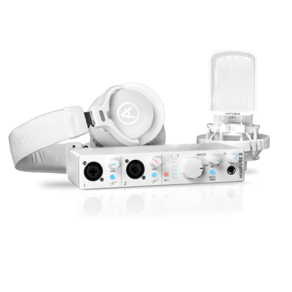 Arturia MiniFuse 2 Recording Pack  W/ Audio Interface and Headphones - White