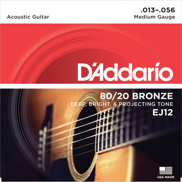 D'addario EJ12 Medium 13-56 Acoustic Strings