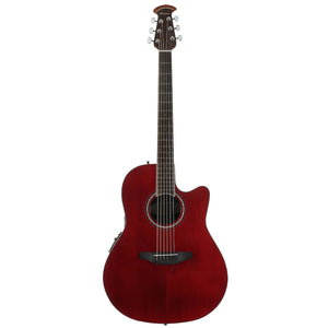 The Ovation Celebrity Standard models offer everything you need in terms of features performance and quality at attractive prices. This beautiful guitar is finished in Ovation’s classic ruby red finish. The mid depth, Lyrachord® composite body is deep enough to offer warm low end, but shallow enough to play comfortably whether standing or sitting. 