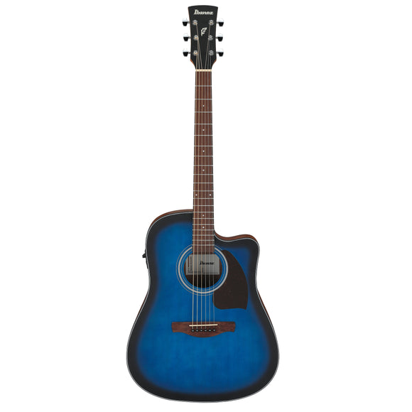 Ibanez PF50CE Acoustic/Electric Guitar - Open Pore Transparent Blue Sunburst