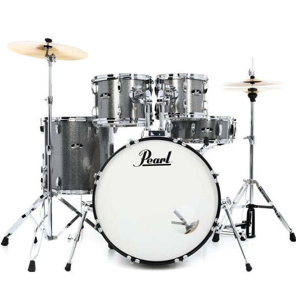 Regardless of when your rhythmic journey starts, Pearl's Roadshow Series has a drum set package to get you on the road to drumming greatness. 6-ply Poplar Shell: Molded to create a singular resonance chamber for power, tone and sustain. 45-Degree Bearing Edge: A hand cut edge for precise head contact and better sound from the shell.