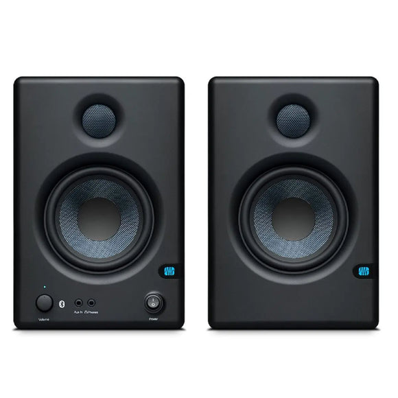 Designed by a proven leader in studio reference monitors, Eris E4.5 BT speakers deliver studio-quality sound with the convenience of Bluetooth® wireless technology. In addition to Bluetooth wireless connectivity, you get the flexibility of rear-panel, ¼-inch TRS and RCA inputs; a front-panel 1/8-inch stereo line input for use with mobile audio devices; a handy front-panel volume control; and an integrated headphone amplifier.