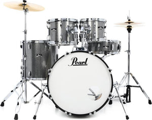 Pearl Roadshow 5-Piece Drum Set w/20" Bass Drum, Hardware & Cymbals, Grindstone Sparkle