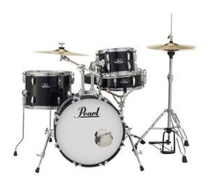 Pearl Roadshow 4-Piece Drum Set w/ Cymbals, 18" Bass Drum, Jet Black