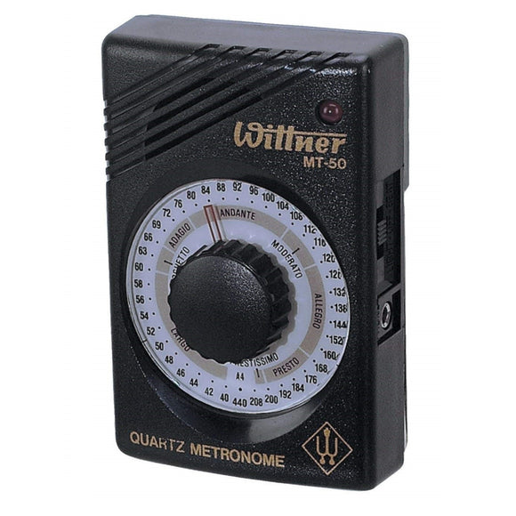 Wittner's Quartz metronome 40-208 bpm tempo range 39 tempo selection positions Clicking sound and/or LED (beat indication)