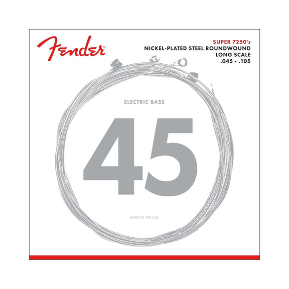 Fender electric bass strings packaging with '45' prominently displayed.