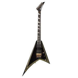 Jackson MJ Series Rhoads RR24MG Electric Guitar - Ebony Fingerboard, Black with Yellow Pinstripes