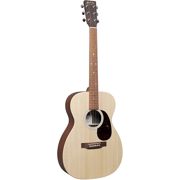 This Grand Concert sized Martin 00-X2E Acoustic/Electric w/ Bag has a Sitka spruce top and figured mahogany pattern high-pressure laminate (HPL) back and sides. New mother-of-pearl pattern inlay on the rosette and fingerboard lend a richness to the 00-X2E, making it as impressive to look at as it is to play.
