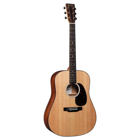 This solid wood Dreadnought model is a great sounding guitar at an affordable price. New to this model are stunning mother-of-pearl pattern fingerboard and rosette inlays with a multi-stripe rosette border. It has an FSC® Certified Richlite® fingerboard and bridge, satin finish body, and a hand-rubbed neck finish. 