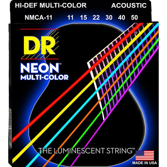 DR Strings 11-50 Multi-Coloured Acoustic