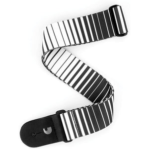 Planet Waves Polyester Strap -White Optical Lines