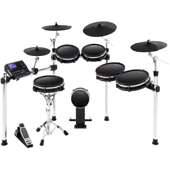 The Alesis DM10 MKII Pro Kit is a premium ten-piece electronic drum set with the exclusive Alesis dual-zone mesh drum heads that deliver an unprecedented degree of realistic drum 
