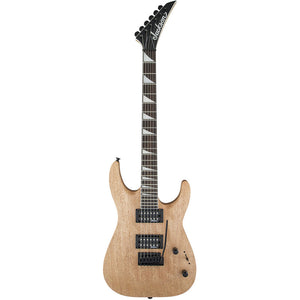 The Jackson JS22 DKA Dinky - Natural Oil has an elegantly arch-topped basswood body, bolt-on maple speed neck with graphite reinforcement, compound-radius (12"-16") bound rosewood fingerboard with 24 jumbo frets and pearloid sharkfin inlays, and a bound headstock.