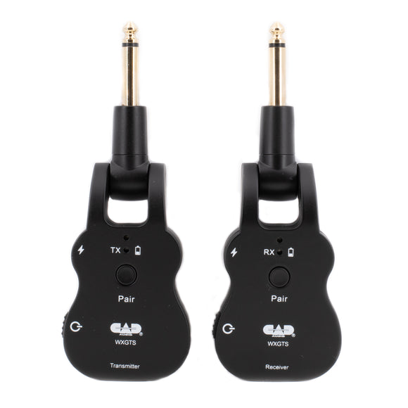 The CAD Audio WXGTS Digital Wireless Guitar System makes it easy to cut the cord, providing high-quality wireless audio in an easy to use, compact design. The WXGTS operates in the 2.4GHz band and can support up to 6 units operating simultaneously, or one transmitter paired with as many as 6 receivers at a time. 