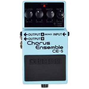 The CE-5 Chorus Ensemble is BOSS' ultimate compact chorus pedal, covering a wide frequency range and featuring high- and low-cut filters.