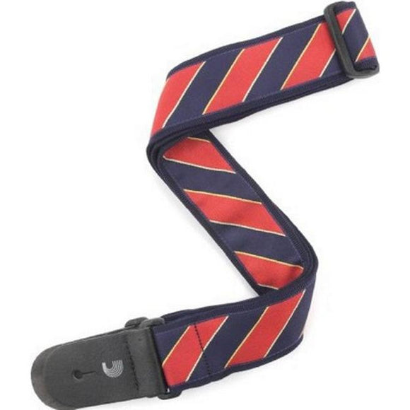 Planet Waves Polyester Woven Strap - Blue/Red Tie Stripes